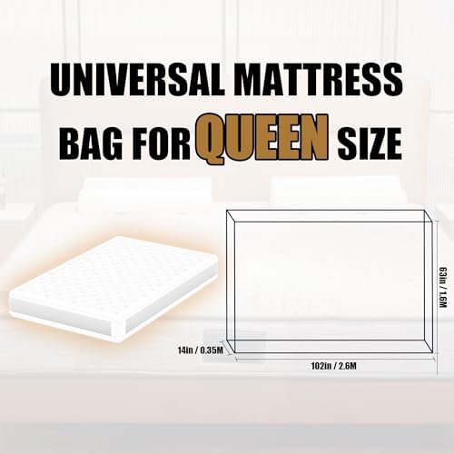 2PK Plastic Mattress Bag for Moving or Storage, Queen Size - Image 2