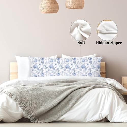 Blue Ribbon Bow 20x54 Body Pillow Cover, Preppy Coquette Room Dorm Decor - Image 5