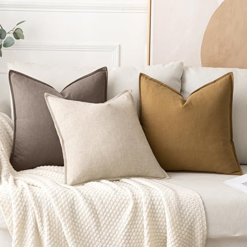 MIULEE Decorative Linen Euro Sham Pillow Covers 24x24 Malt Ball - Image 4
