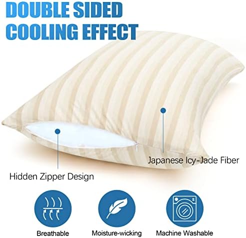 Cooling Pillow Case Covers Only, Queen Size Set of 2 - Image 2