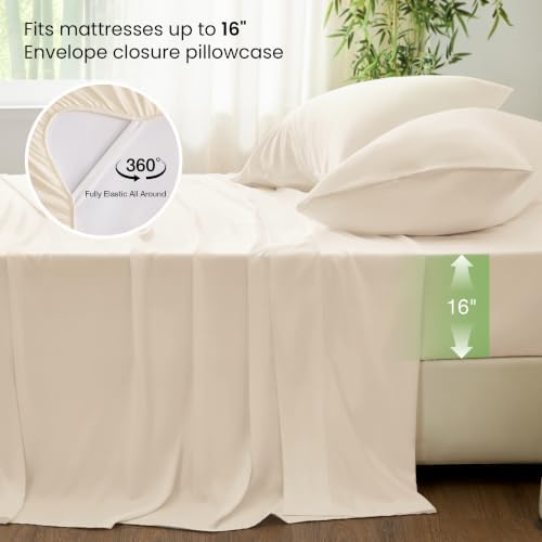 Love's cabin 3 Piece Twin Sheet Set, 100% Rayon Derived from Bamboo, Cooling & - Image 4