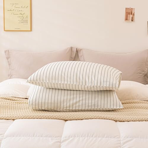 ECOCOTT Striped Pillowcases King Size 2 Pack, 100% Washed Cotton Pillow Cases - Image 7