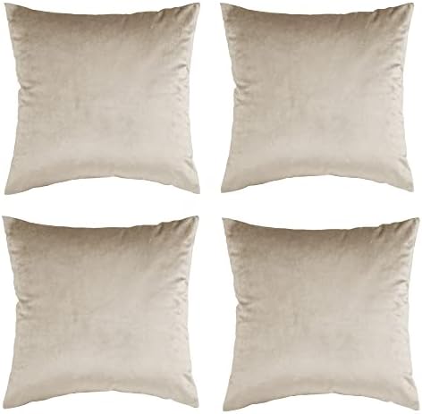 GIGIZAZA Velvet Champagne Throw Pillow Covers Decorative Cushion Covers Pillow by GIGIZAZAFocusingonhomedecoration