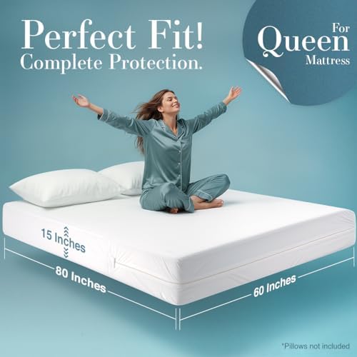 Utopia Bedding Waterproof Mattress Protector Queen Size, Zippered Mattress - Image 2