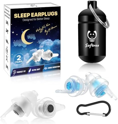 Ear Plugs for Sleeping, Comfy Reusable Earplugs for Sleep, Deep Focus, Noise by Softvox