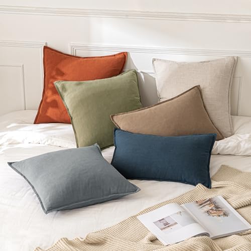 MIULEE Decorative Linen Pillow Covers 20x20 Inch Gray - Image 5
