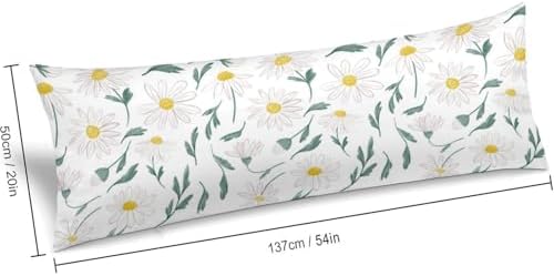 Floral Daisy Leaves Body Pillow Cover Boho Pillowcase - Image 2