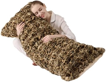 Fluffy Leopard Print Body Pillow Cover, Luxury Bubble Cheetah Print Plush Fuzzy by Animebody