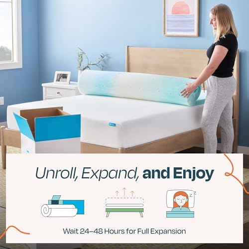 Linenspa 2 Inch Swirl Gel Memory Foam Mattress Topper, California King Size – - Image 5