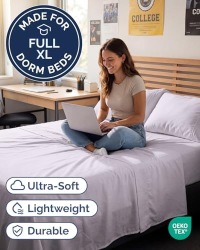 Full XL Sheets - 4 Piece Full XL Sheet Set - Breathable - Light Lavender - Image 2