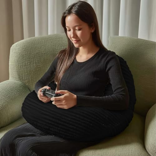 Crochet Pillow for Lap Support Lap Pillow for Gaming Black by Unknown