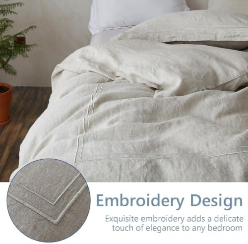Simple&Opulence 100% Washed Linen Duvet Cover Set 78"x86" - Image 5