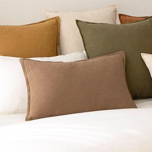 Foindtower Decorative Linen Lumbar Throw Pillow Covers 12x20 Cocoa Brown - Image 7