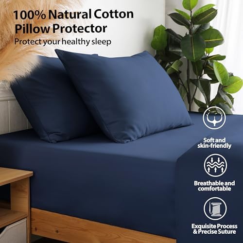 100% Cotton Zippered Pillow Protectors King Size - Image 5