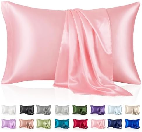 Silk Like Satin Pillowcase Standard Size, 2 Pack, 20x26 Inches by VCUSUELER