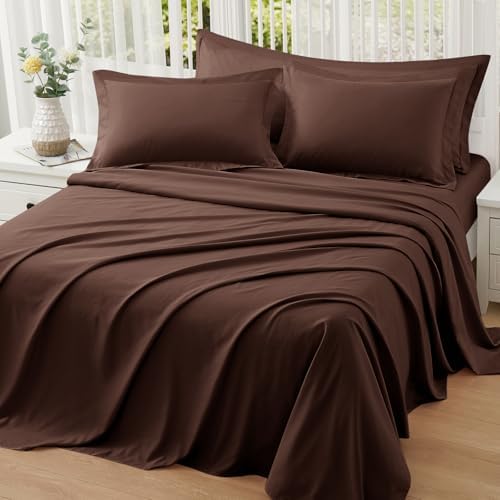 Homiest Chocolate Brown Pillow Shams Queen Size Set of 2, 2-Inch Flange - Image 7
