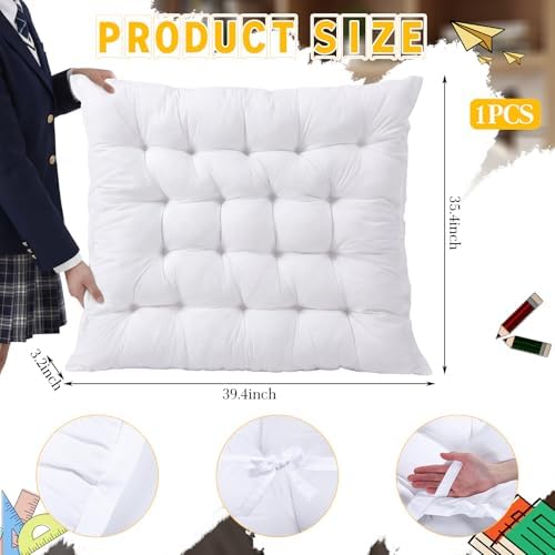 Threehoney Extra Large Dorm Bed College Headboard Pillow - Image 2