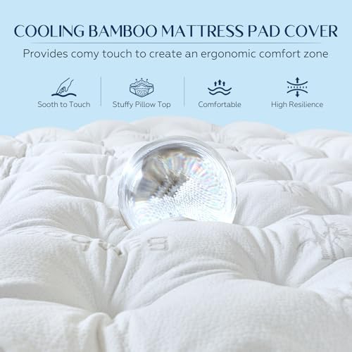 5 Inch Cooling Bamboo Mattress Topper Twin Size, 39x75 in, 2000 GSM - Image 3