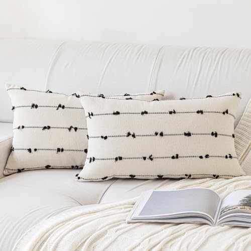 YEENAASY Boho Throw Pillow Covers 12x20 Set of 2 Farmhouse Pillow Cases by YEENAASY