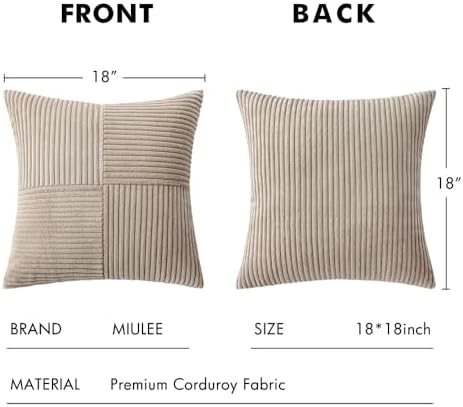MIULEE Taupe Decorative Throw Pillow Covers - Image 6
