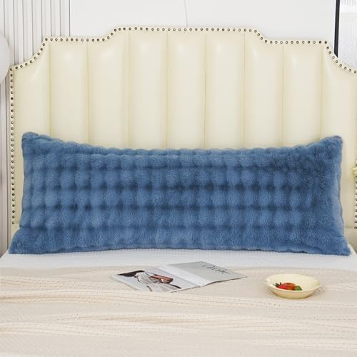 Fluffy Faux Fur Body Pillowcase, Luxury Bubble Waffle Carved Plush Long Size - Image 2