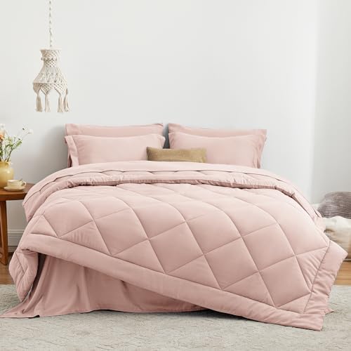 Love's cabin Twin XL Bedding Set, 5 Pieces Pink All Season - Image 2