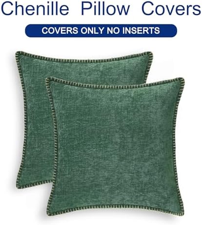 CaliTime Decorative Couch Throw Pillow Covers 16 X 16 Inches Dark Green - Image 6