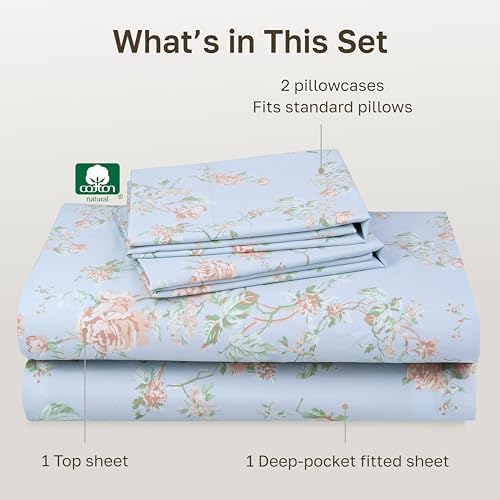 California Design Den Soft 100% Cotton Sateen Queen Size Bedsheets - Image 4