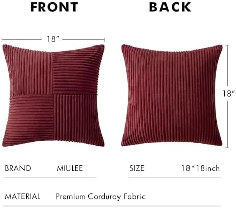 MIULEE Burgundy Decorative Throw Pillow Covers - Image 6
