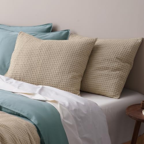 PHF Ultra Soft Waffle Pillow Shams King Size 20"x36", No Insert by PHF