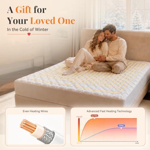 Heated Mattress Pad Queen Size, Coral Fleece Electric Mattress Pad Cover - Image 5