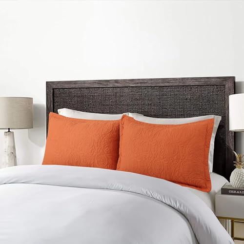 MarCielo 2-Piece Embroidered Pillow Shams, Decorative Microfiber Pillow Covers - Image 2
