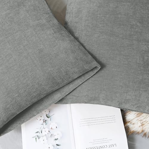 CaliTime Decorative Throw Pillow Covers 26 X 20 Inches Medium Grey - Image 6