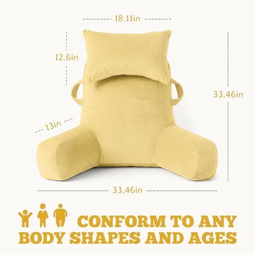 Reading Pillow for Bed, Back Pillow for Bed Sitting Up, Lumbar Support Pillow - Image 2