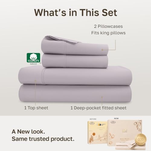 California Design Den Soft 100% Cotton Sateen King Sized Sheets Set - Image 3