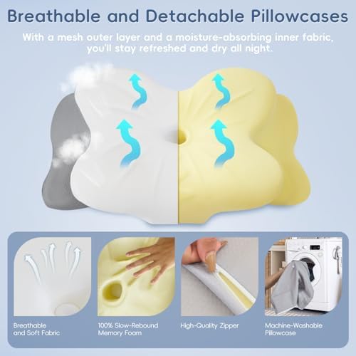 Memory Foam Pillow, 2 Heights Cervical Neck Pillow - Image 5