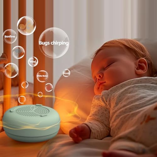 Portable Baby Sound Machine 15 Hours Battery Life, Clips on Baby Stroller.Mint - Image 5