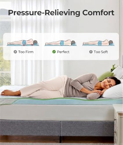 PERLECARE Queen Mattress Topper, 3 inch Medium Firm, Bamboo Washable Cover - Image 4
