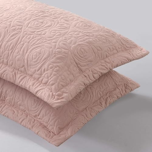 MarCielo 2-Piece Embroidered Pillow Shams, Decorative Microfiber Pillow Covers - Image 4