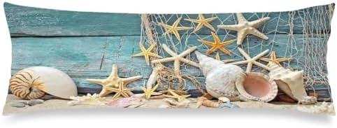 Beach Body 20x54 Coastal Starfish Seashell Cushion Long Pillowcase by MATEKULI