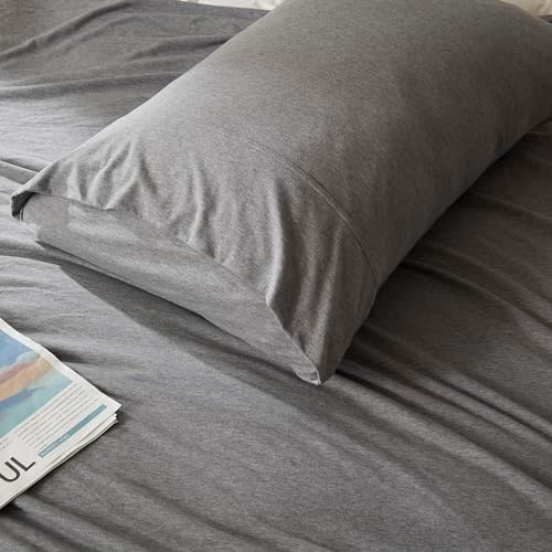 H HOUSEHOLD 100% Jersey Knit Cotton Queen Size Pillowcases Set of 2, Super Soft - Image 4