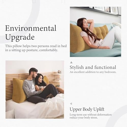 Headboard Pillow Full Dorm Backrest Support Reading Pillow - Image 5