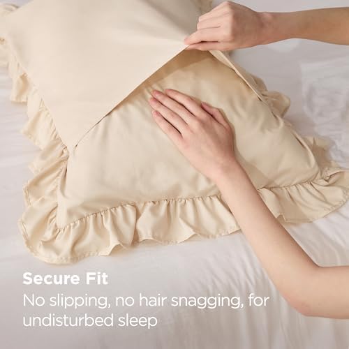 Bedsure Ruffle Pillow Cases Standard Size Set of 2 - Image 4