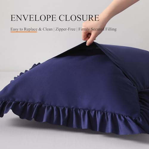 Ruffled King Pillow Shams, 2 Pack, 20x36 Inches - Image 6