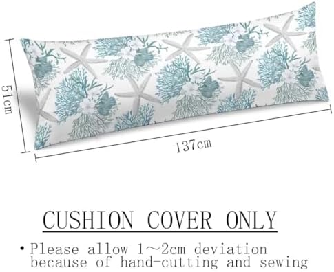 Nautical Starfish Body Pillow Cover, Summer Ocean Themed Long Pillow Case - Image 3