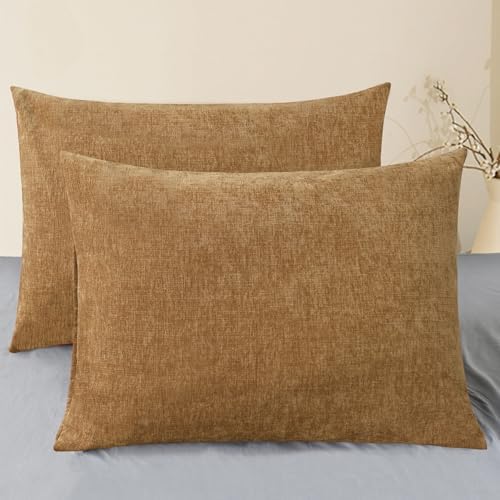 CaliTime Decorative Throw Pillow Covers 26 X 20 Inches Apricot Brown by CaliTime