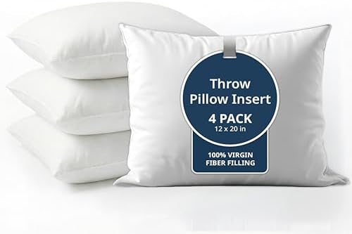 Decorative Pillow Inserts 12x20 4-Pack by LaneLinen