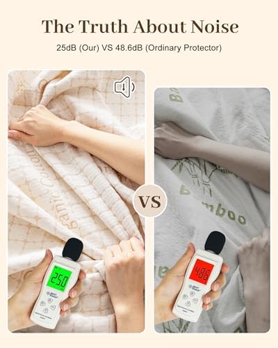 Mattress Protector Waterproof Organic Cotton Blend King Beige - Image 4