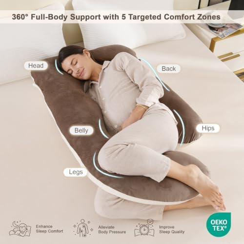 Pregnancy Pillows for Sleeping, 57-inch U Shaped Full Body Maternity Pillow - Image 3