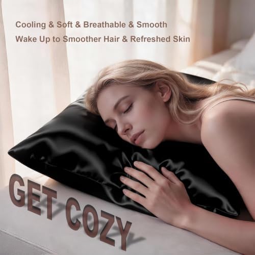 LYSHIN Black Silk Pillowcase Standard Size - Image 5